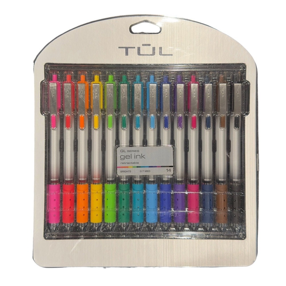 TUL Retractable Gel Pens 0.7 mm Assorted Ink Colors 14-Pack
